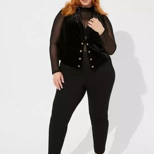 Torrid Stretch Black Velvet Vest